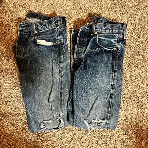 501 distressed Jeans 30X30 2 pairs